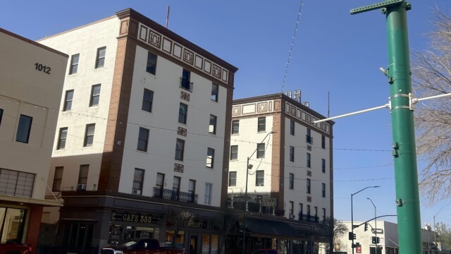 The historic Gadsden Hotel in Douglas, Arizona opened its doors in 1907. Photo by Emily Thompson, Queens University News Service. The historic Gadsden Hotel in Douglas, Arizona opened its doors in 1907.