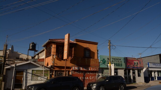 Shops in Agua Prieta in Sonora, Mexico.